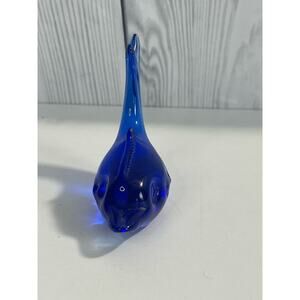Vintage Art Glass Dolphin Paperweight Animal Figurine 3.5"